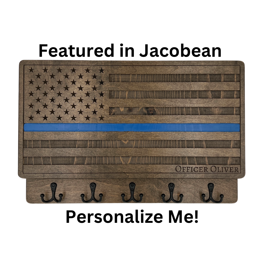 PERSONALIZABLE THIN BLUE LINE FLAG