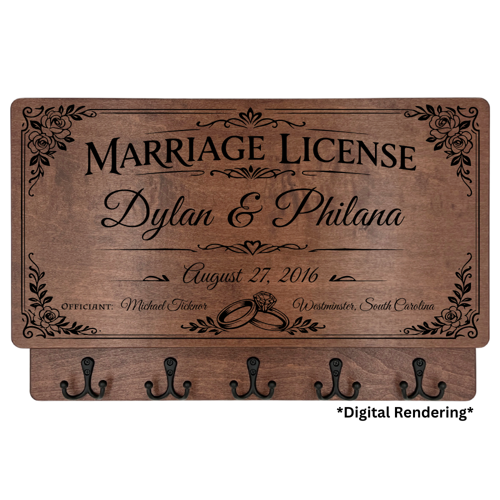 PERSONALIZABLE MARRIAGE LICENSE