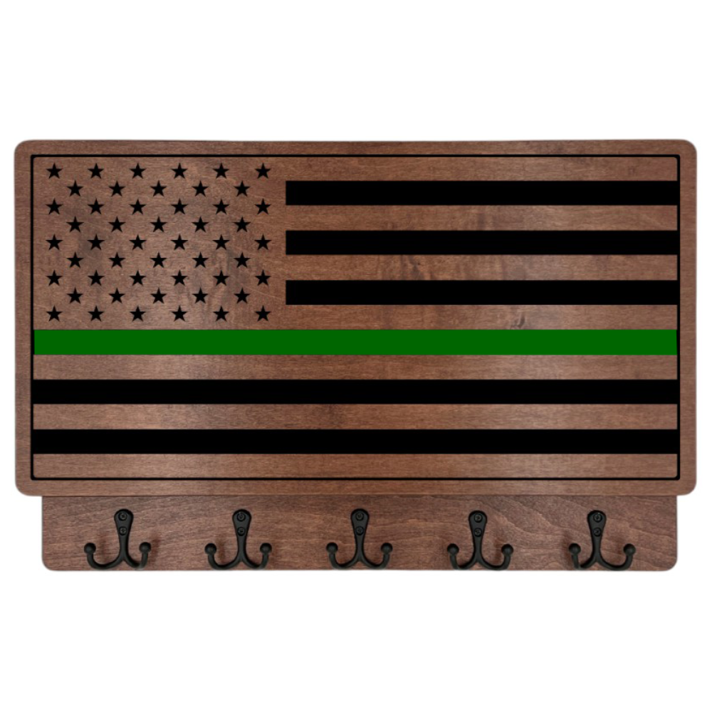 X - PERSONALIZABLE THIN GREEN LINE FLAG