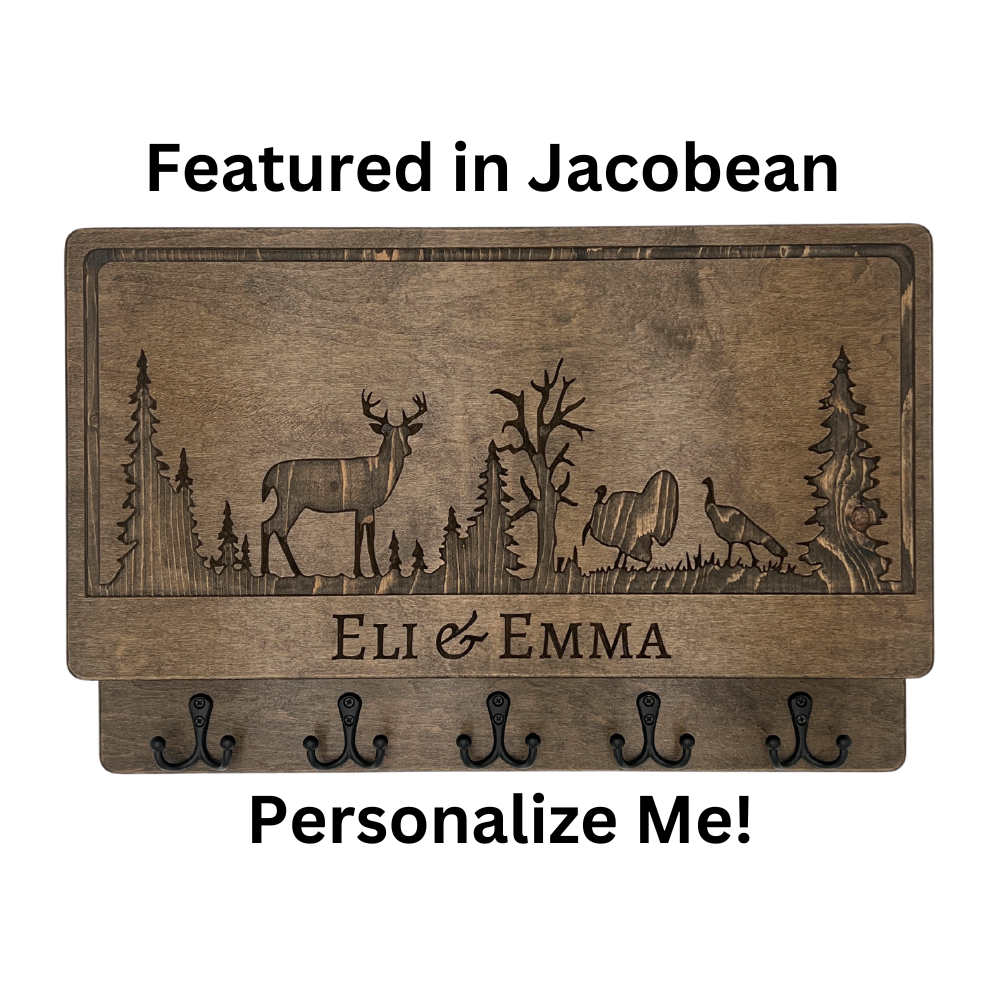 PERSONALIZABLE DEER AND TURKEY SCENE 1