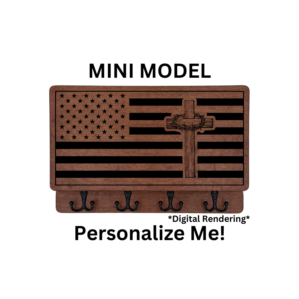 PERSONALIZABLE FLAG WITH CROSS MINI MODEL