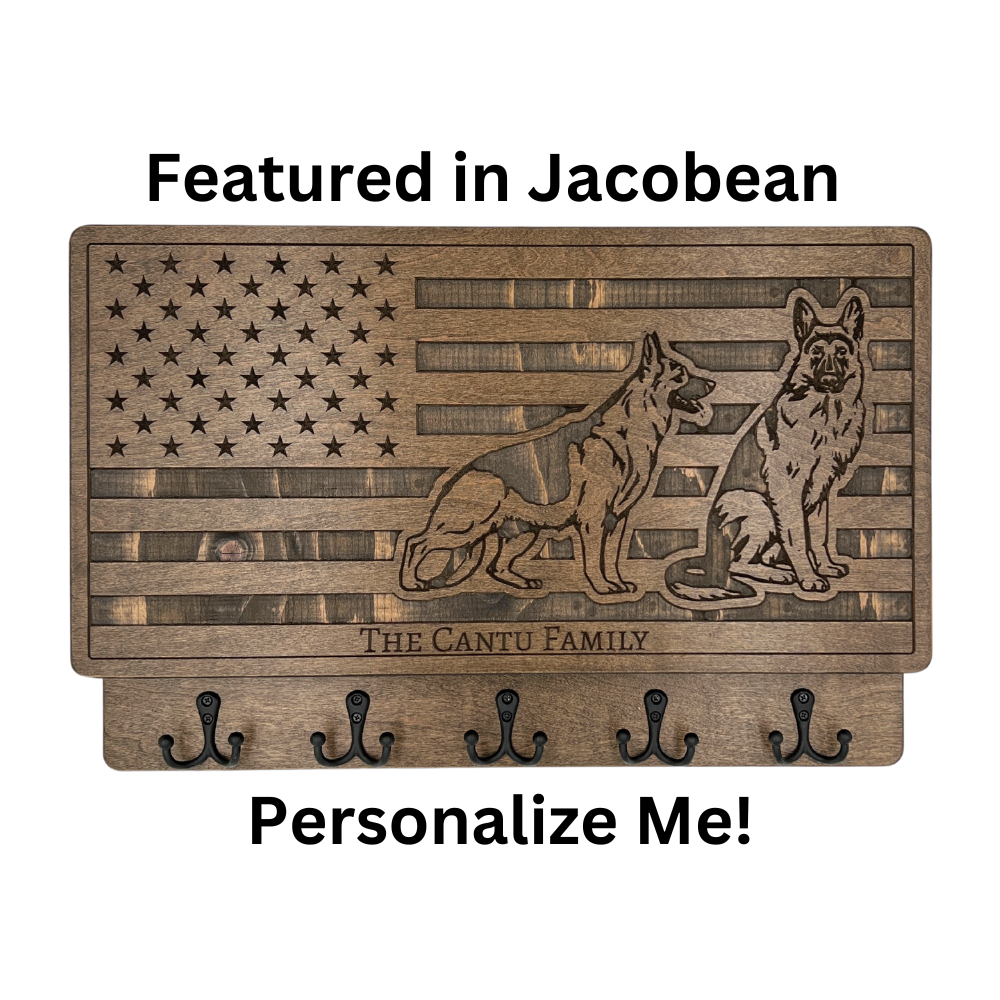 PERSONALIZABLE FLAG WITH GERMAN SHEPARDS