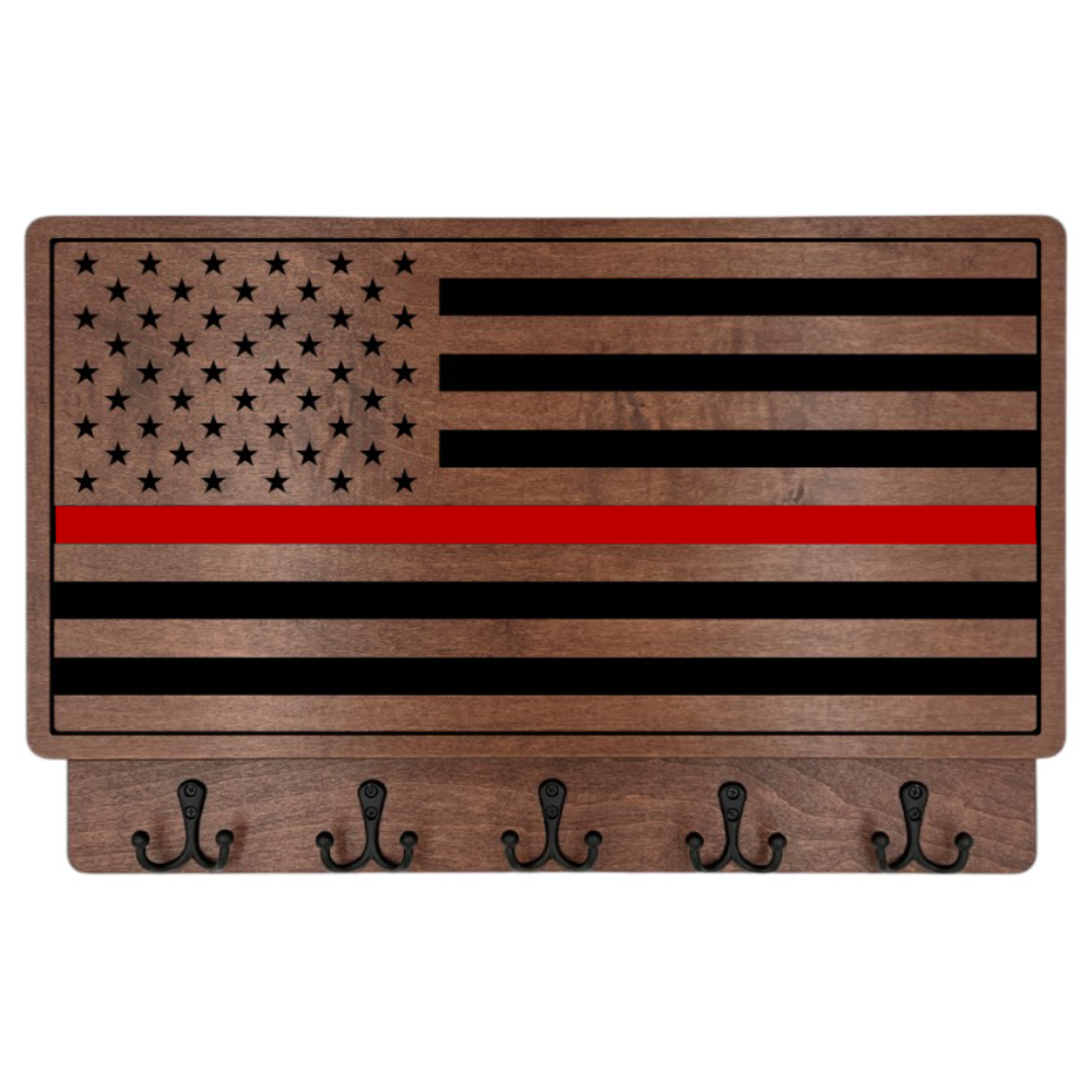 PERSONALIZABLE FLAG WITH THIN RED LINE