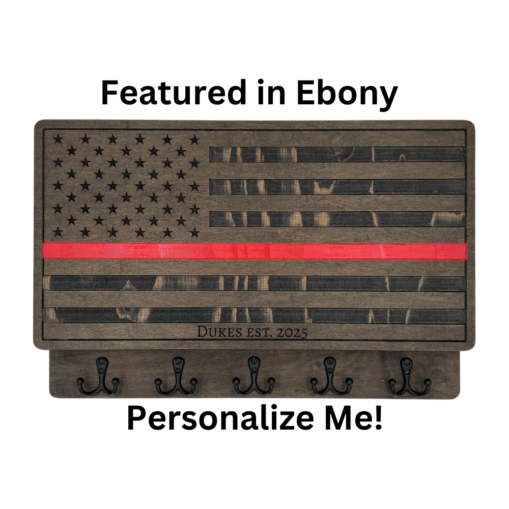 PERSONALIZABLE FLAG WITH THIN RED LINE