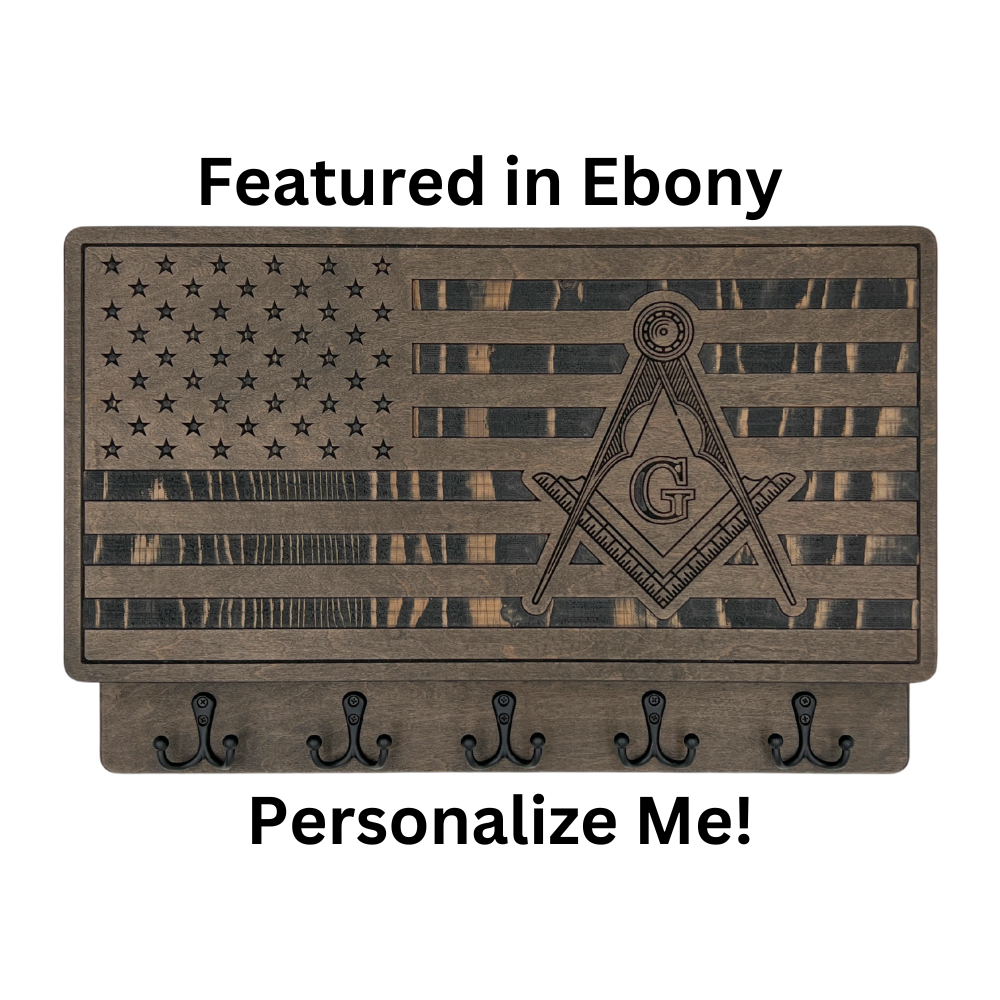 PERSONALIZABLE MASONIC SQUARE AND COMPASS